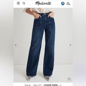 Madewell Superwide-Leg Jeans in Carrington Wash: Twisted-Seam Edition SIZE 27